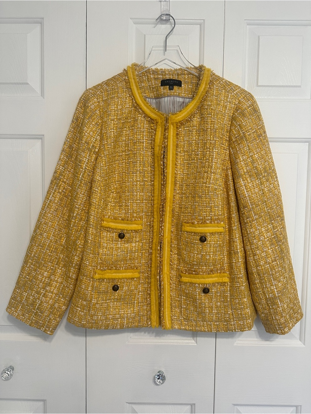 Talbots Plus | Tweed Fringe-Trim Blazer